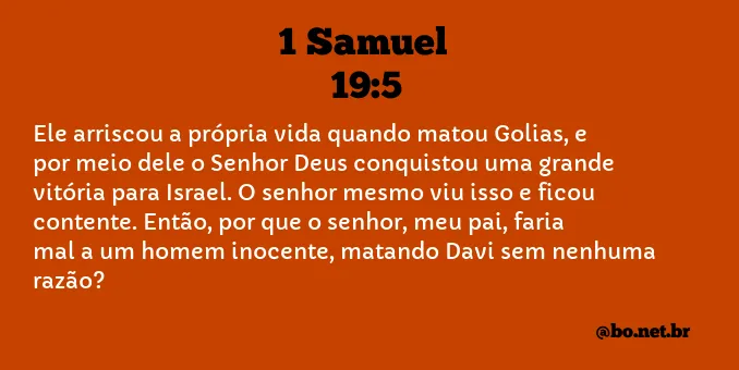 1 Samuel 19:5 NTLH