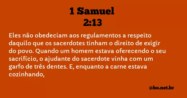 1 Samuel 2:13 NTLH