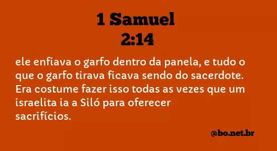 1 Samuel 2:14 NTLH