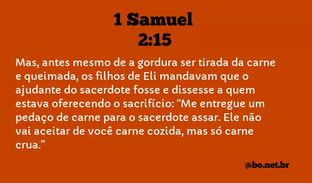 1 Samuel 2:15 NTLH