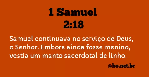 1 Samuel 2:18 NTLH
