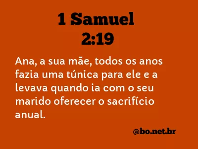 1 Samuel 2:19 NTLH