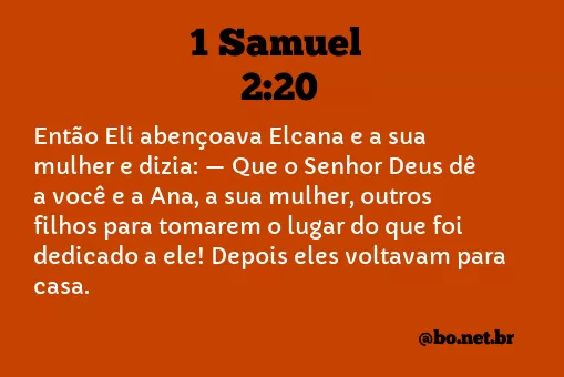 1 Samuel 2:20 NTLH