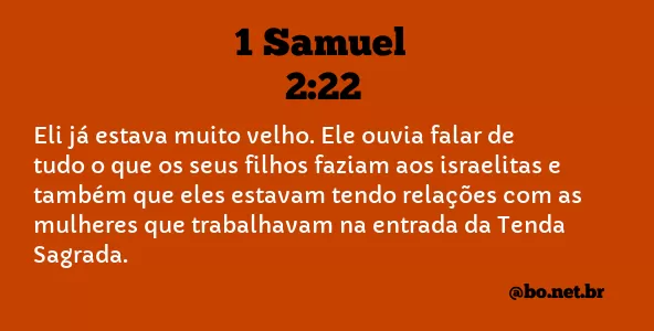 1 Samuel 2:22 NTLH
