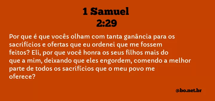 1 Samuel 2:29 NTLH
