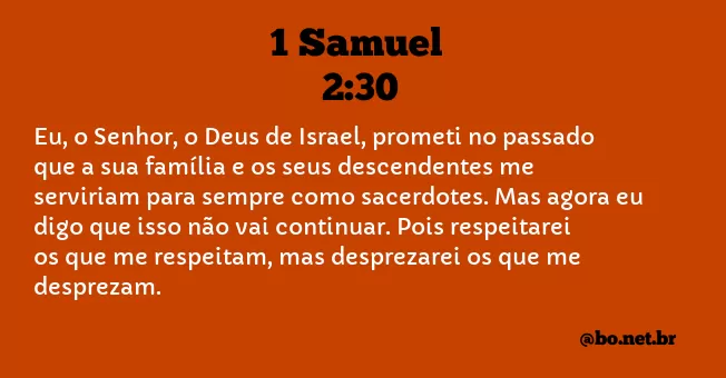 1 Samuel 2:30 NTLH