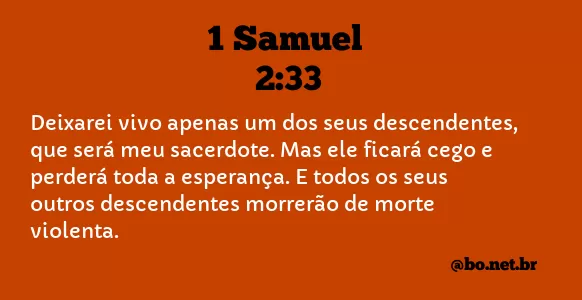 1 Samuel 2:33 NTLH