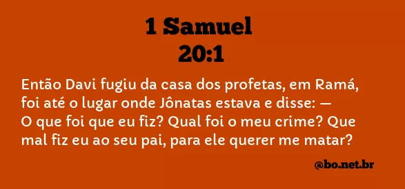 1 Samuel 20:1 NTLH