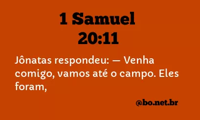 1 Samuel 20:11 NTLH