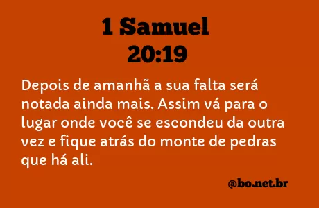 1 Samuel 20:19 NTLH