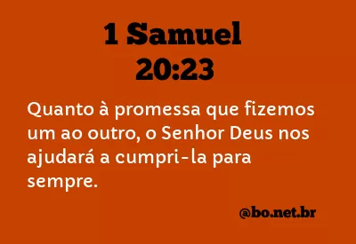 1 Samuel 20:23 NTLH