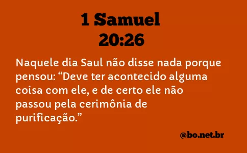 1 Samuel 20:26 NTLH