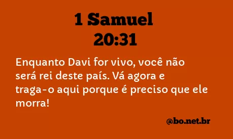 1 Samuel 20:31 NTLH