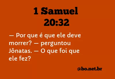 1 Samuel 20:32 NTLH