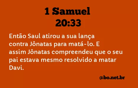 1 Samuel 20:33 NTLH