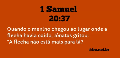 1 SAMUEL 20:37 NVI NOVA VERSÃO INTERNACIONAL