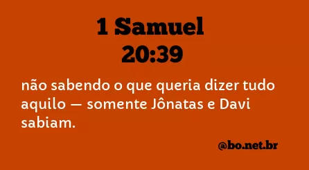 1 Samuel 20:39 NTLH