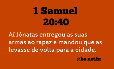 1 Samuel 20:40 NTLH
