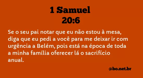 1 Samuel 20:6 NTLH