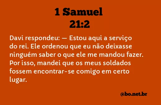 1 Samuel 21:2 NTLH