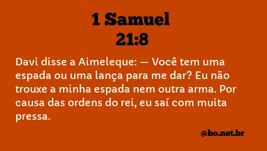 1 Samuel 21:8 NTLH