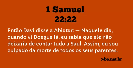 1 Samuel 22:22 NTLH