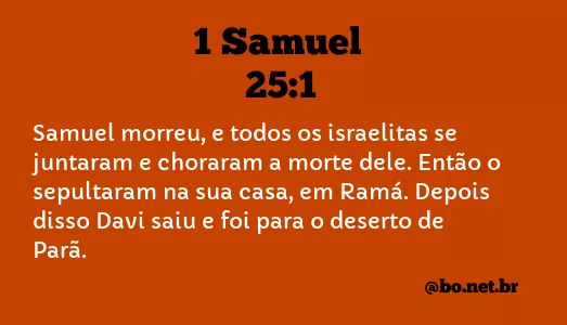 1 Samuel 25:1 NTLH