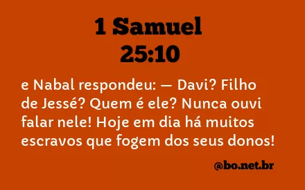 1 Samuel 25:10 NTLH