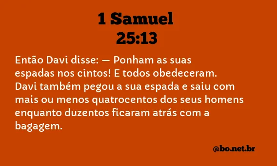 1 Samuel 25:13 NTLH