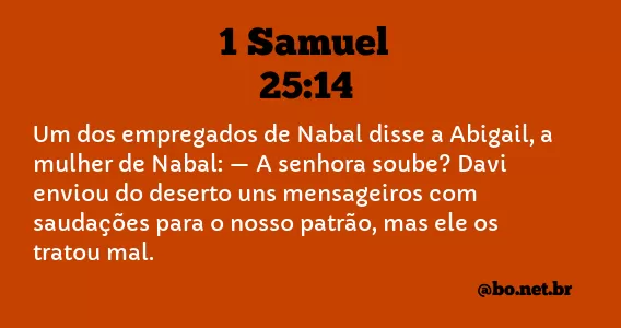 1 Samuel 25:14 NTLH