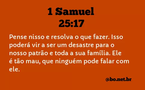 1 Samuel 25:17 NTLH