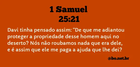 1 Samuel 25:21 NTLH