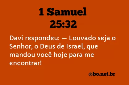 1 Samuel 25:32 NTLH