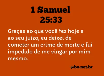 1 Samuel 25:33 NTLH