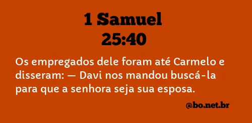 1 Samuel 25:40 NTLH