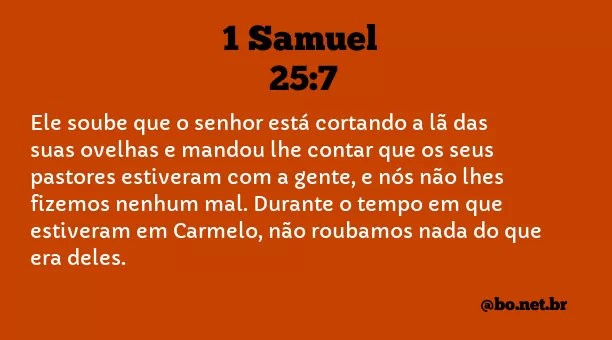1 Samuel 25:7 NTLH