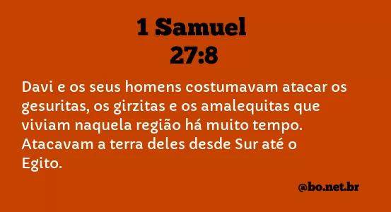 1 Samuel 27:8 NTLH