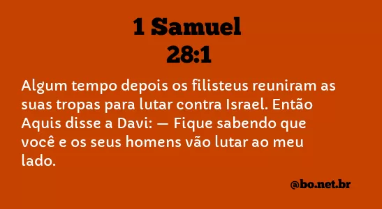 1 Samuel 28:1 NTLH