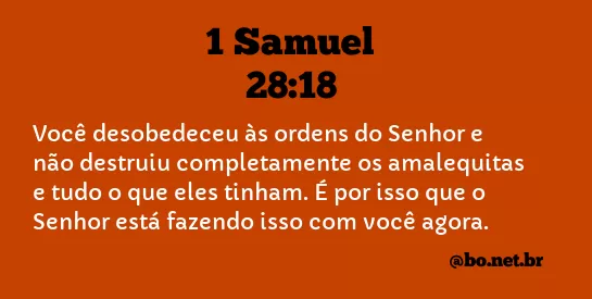 1 Samuel 28:18 NTLH