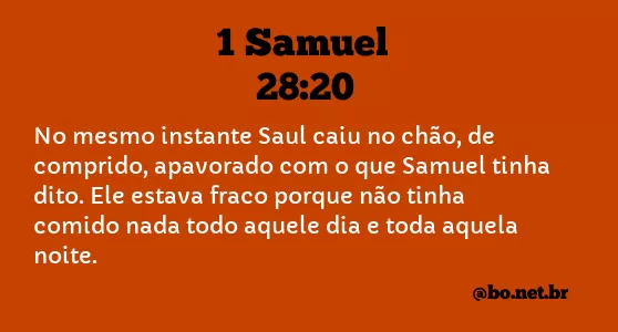 1 Samuel 28:20 NTLH