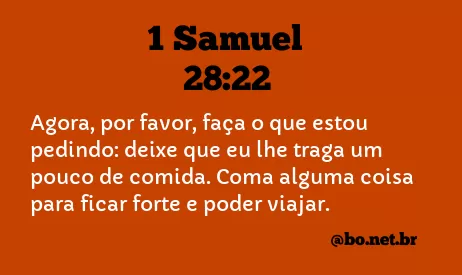 1 Samuel 28:22 NTLH