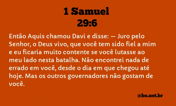 1 Samuel 29:6 NTLH