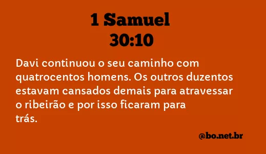 1 Samuel 30:10 NTLH
