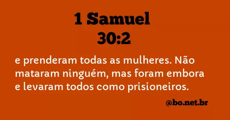 1 Samuel 30:2 NTLH
