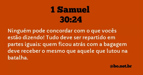 1 Samuel 30:24 NTLH