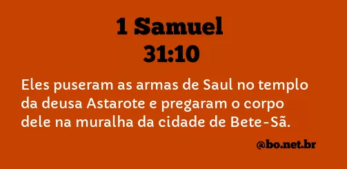 1 Samuel 31:10 NTLH