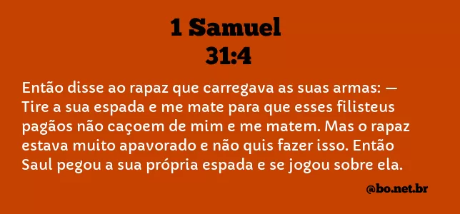 1 Samuel 31:4 NTLH