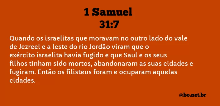 1 Samuel 31:7 NTLH