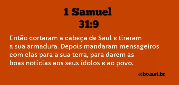 1 Samuel 31:9 NTLH