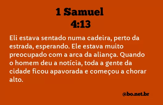 1 Samuel 4:13 NTLH
